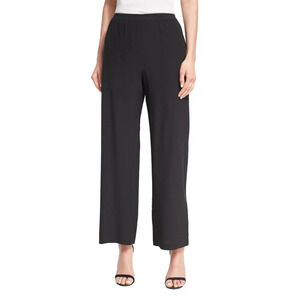 Eskandar Wide Leg Silk Trouser Pants Black Size S
